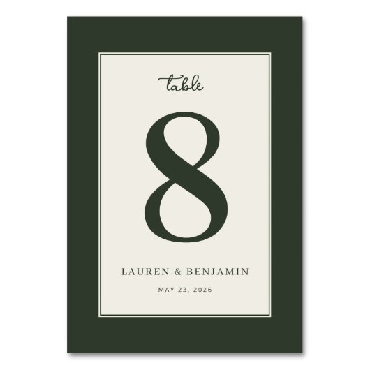 Table de Numéro Vert Élégant (Par défaut)