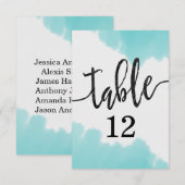 Table de numéros de table à coups de pinceau aquar (Devant / Derrière)