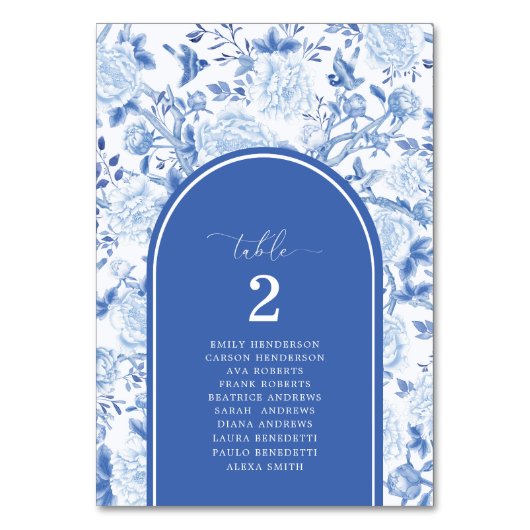 Table de numéros de table en bleu de Delft Chinois (Par défaut)