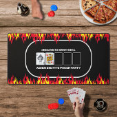 Table de poker Black Red Fire pour hommes Texas Ho