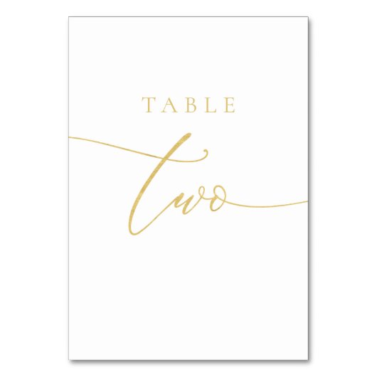 Table de script Gold Elegant Numéro Deux (Dos)