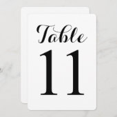 Table de script moderne 11 | Carte de numéros de t (Devant / Derrière)