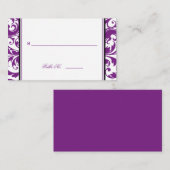 Table de siège en damas de violet Swirl Cartes de  (Devant / Derrière)