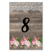 Table Dentelle Rustique rose floral Bouquet NUMÉRO DE TA (Dos)