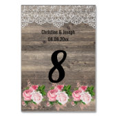 Table Dentelle Rustique rose floral Bouquet NUMÉRO DE TA (Dos)