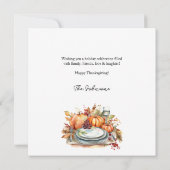 Table des Bénédictions de la Turquie automne Carte (Dos)