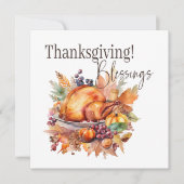 Table des Bénédictions de la Turquie automne Carte (Devant)