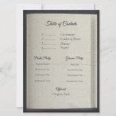 Table des matières Programme de cérémonie (Devant)