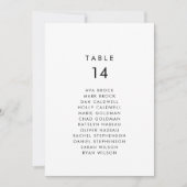 Table des numéros de table avec typographie chic (Devant)