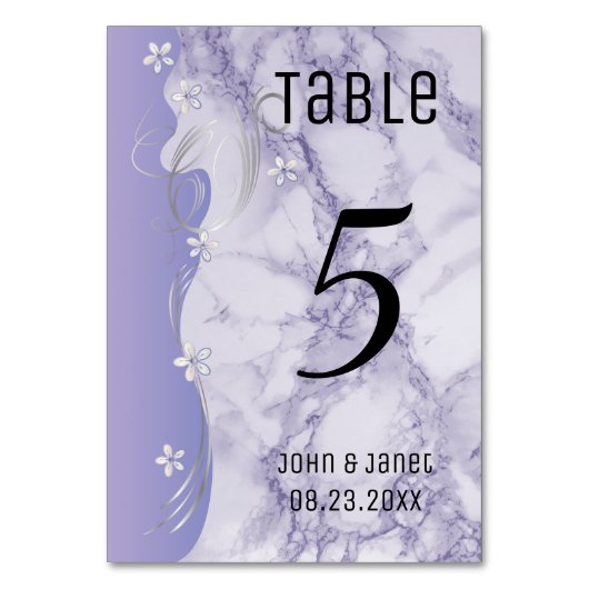 Table Design en marbre mauve - Numéro de tableau (Par défaut)