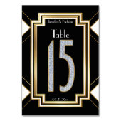 Table Diamants Art Déco Mariage Numéro de tableau Quinze (Dos)