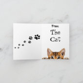 Table Drôle Tiger Chat Carte de voeux pliée (Intérieur)