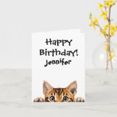 Table Drôle Tiger Chat Carte de voeux pliée (Fleur jaune)