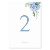 Table Dusty Blue sur White Hydrangea Mariage Numéro de t (Dos)
