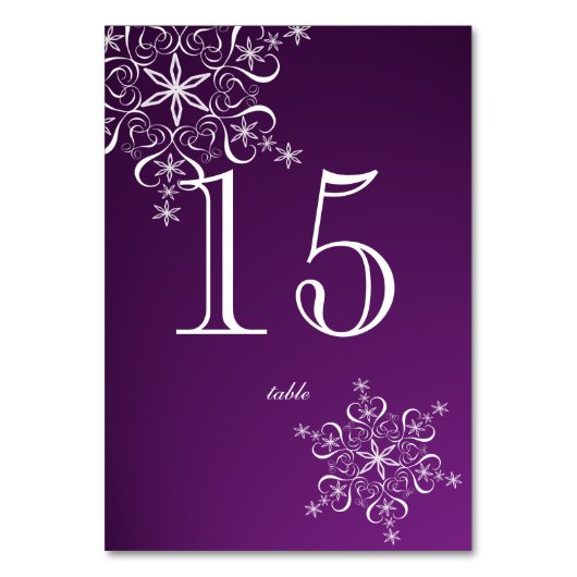 Table Élégance du flocon de neige pourpre Numéro de tabl (Par défaut)