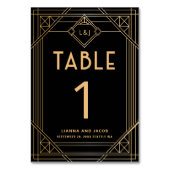 Table Elégant Art Déco Black Gold Mariage Numéro de tabl (Par défaut)
