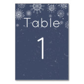 Table Élégant Blue Snowflake Mariage d'hiver Numéro de t (Dos)