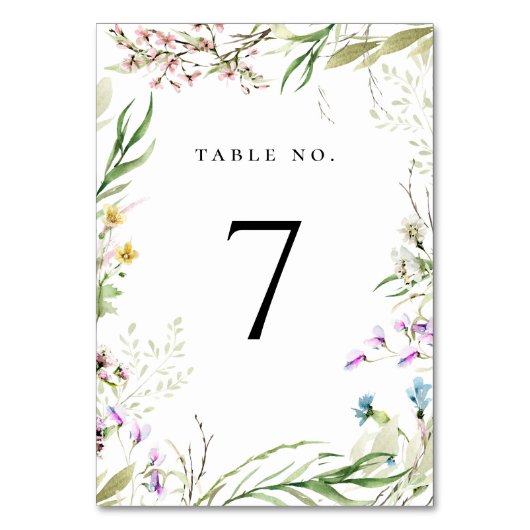 Table Élégant Fleur sauvage Botanique Numéro de tableau (Par défaut)