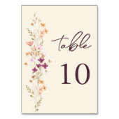 Table Elegant Fleur sauvage de crème Boho Numéro de tabl (Dos)