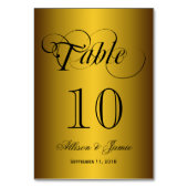 Table Élégant Mariage d'or de Sheen Classy Numéro de tab (Par défaut)