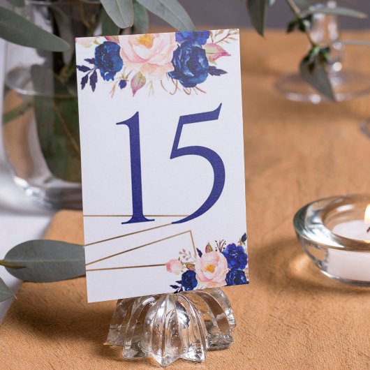 Table Élégant Mariage floral de Pêche Bleue Numéro de ta