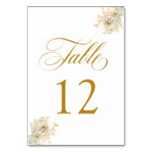 Table Élégant Mariage Floral Script or Numéro de tableau (Dos)