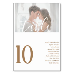Table Élégant Mariage photo Tableau blanc Numéro de tabl