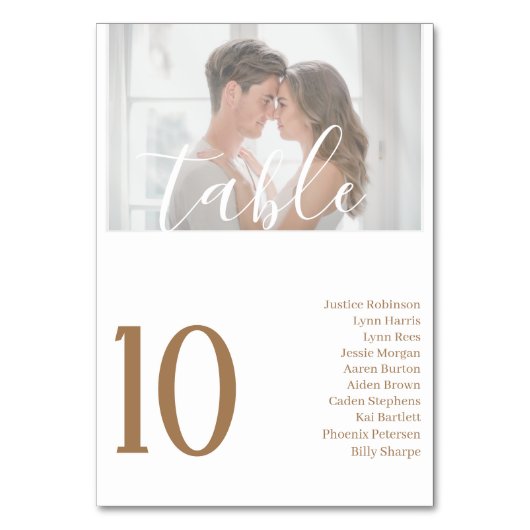 Table Élégant Mariage photo Tableau blanc Numéro de tabl (Par défaut)