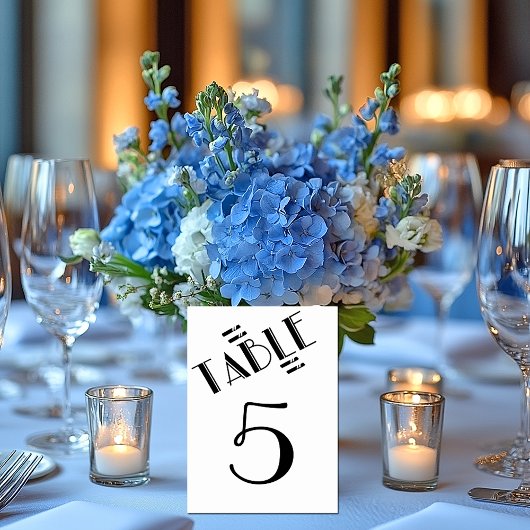 Table Elégant noir et blanc, Gatsby, Numéro de tableau