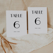 Table Élégant noir et blanc Mariage rétro Numéro de tabl
