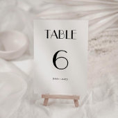 Table Élégant noir et blanc Mariage rétro Numéro de tabl
