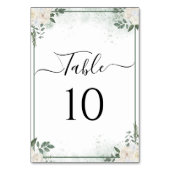Table Élégant Script de verdure Numéro de tableau photo (Dos)