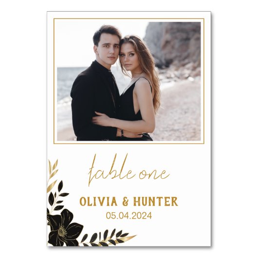 Table Élégant Script moderne Mariage photo Numéro de tab (Par défaut)