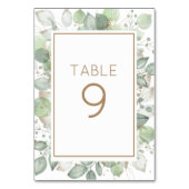 Table Elégante aquarelle Foliage Sage Gold Numéro de tab (Dos)