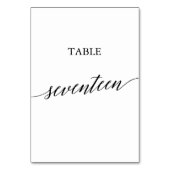 Table Élégante calligraphie noire Numéro de tableau Dix- (Dos)