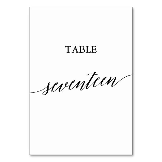 Table Élégante calligraphie noire Numéro de tableau Dix- (Par défaut)