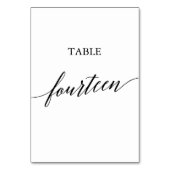 Table Élégante calligraphie noire Numéro de tableau Quat (Dos)
