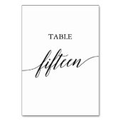 Table Élégante calligraphie noire Numéro de tableau Quin (Dos)