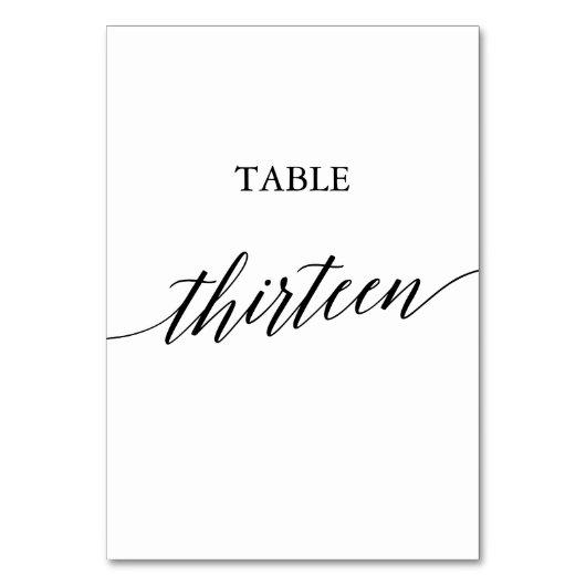 Table Élégante calligraphie noire Numéro de tableau Trei (Par défaut)