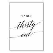 Table Élégante calligraphie noire Numéro de tableau Tren (Dos)