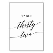 Table Élégante calligraphie noire Numéro de tableau Tren (Dos)