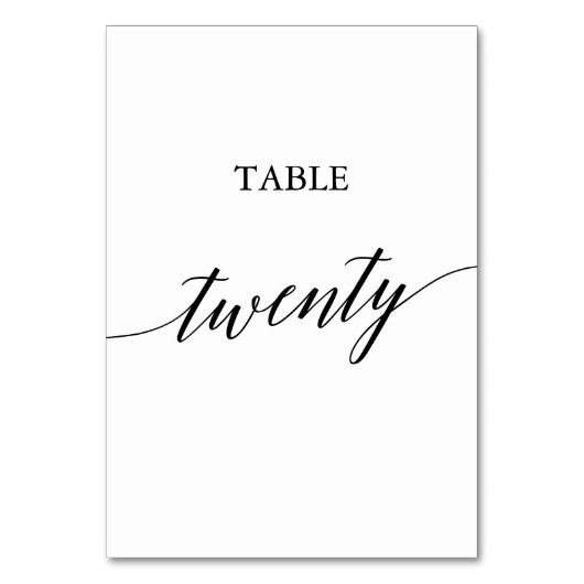 Table Élégante calligraphie noire Numéro de tableau Ving (Par défaut)
