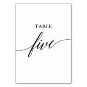 Table Élégante calligraphie noire Tableau Cinq Numéro de (Dos)