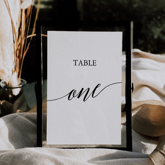 Table Élégante calligraphie noire Tableau Un Numéro de t