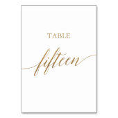 Table Élégante calligraphie Or Numéro de tableau Quinze (Dos)