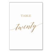 Table Élégante calligraphie Or Numéro de tableau Vingt (Dos)