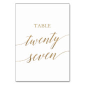 Table Élégante calligraphie Or Numéro de tableau Vingt-s (Dos)