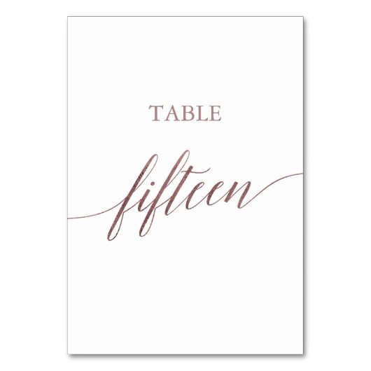 Table Élégante calligraphie or Rose Numéro de tableau Qu (Dos)