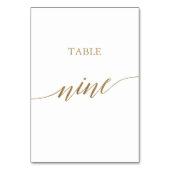 Table Élégante calligraphie Or Tableau Neuf Numéro de ta (Dos)