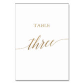 Table Élégante calligraphie Or Tableau Trois Numéro de t (Dos)